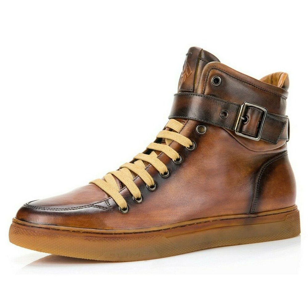 Men's J75 by Jump Sullivan Tan Hand-Paint Leather Sneakers
